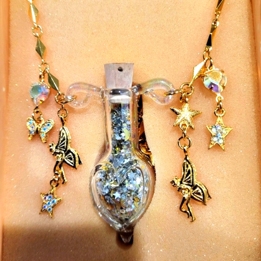 Vintage Kirks Folly Fairy Dust Vial Necklace.
